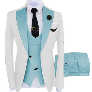 new Slim fit groom wedding business tuxedo formal gentleman 3 pieces blazer designs for set men suits