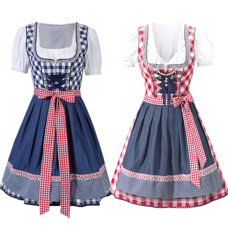 Plus Size S-XXXL Oktoberfest Wench Waitress Serving Maid Costume Women Octoberfest Beer Girl Party Fancy Dress