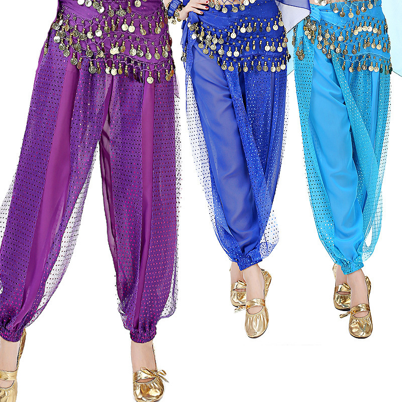 Women belly dance Costume one size Long Trousers Bloomers Bellydance Tribal Pants India Bollywood Oriental Egypt dancewear