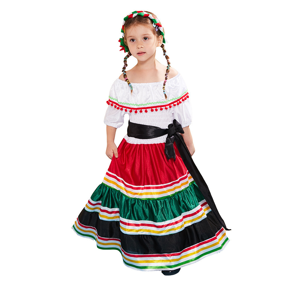 China Wholesale Halloween Costume Carnival Girls Dress Spanish Brazil Dance Costume