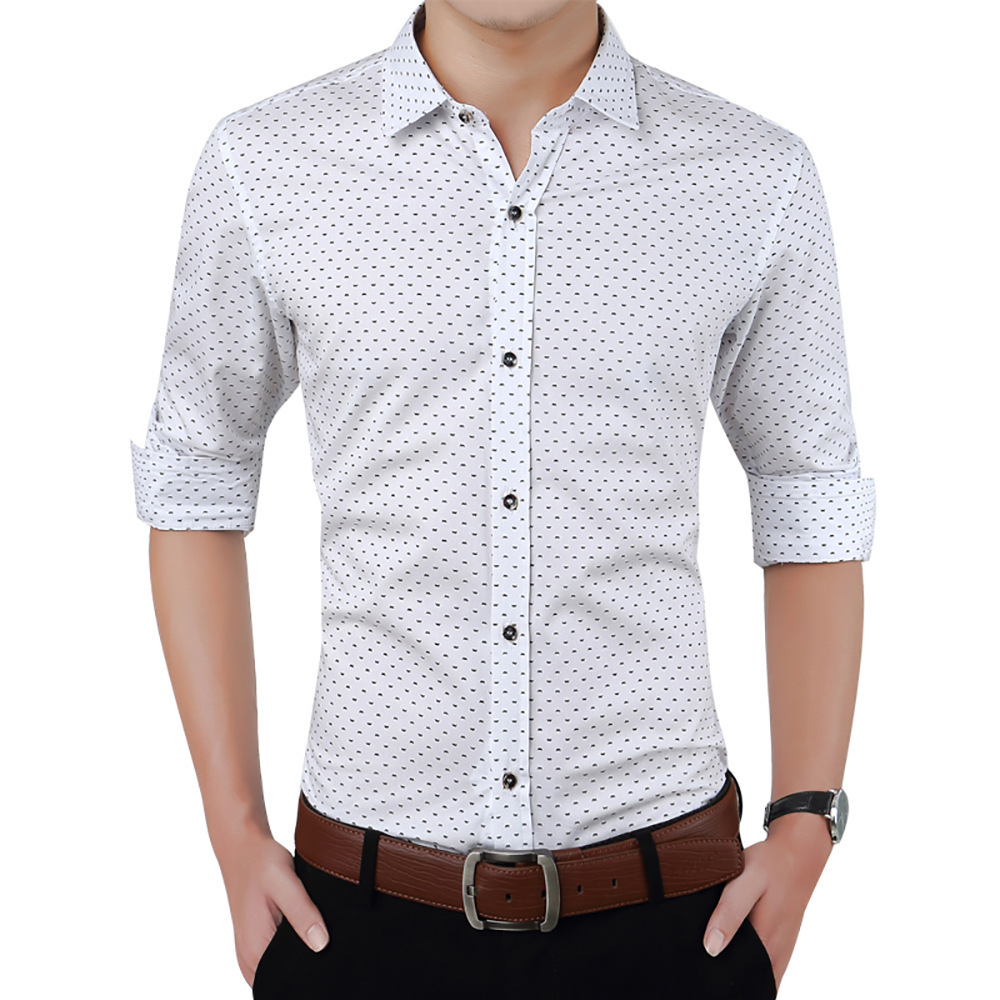 Waslon New 2023 Spring Autumn Cotton Dress Shirts High Quality Mens Casual Shirt