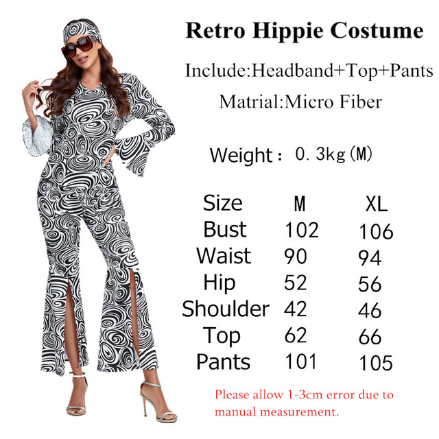 Wholesale Hippie Hip Hop Dancer Cosplay disco Jumpsuit Retro Costume for Adult Woman Carnival Party Costume Ladies 60s 70s