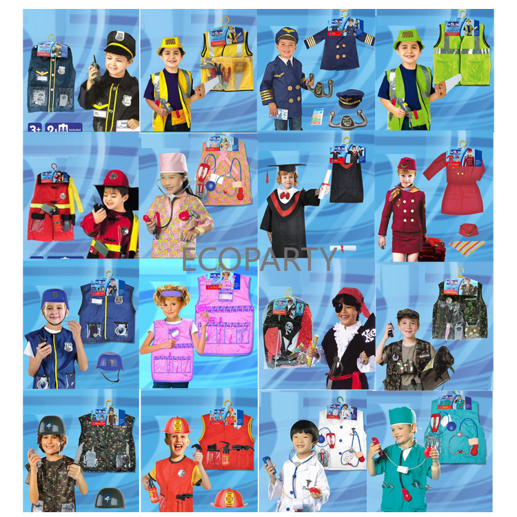 Drop ship factory directly Children doctor uniform cosplay child/firefighter/pilot engineer/cook/nurse cosplay costume