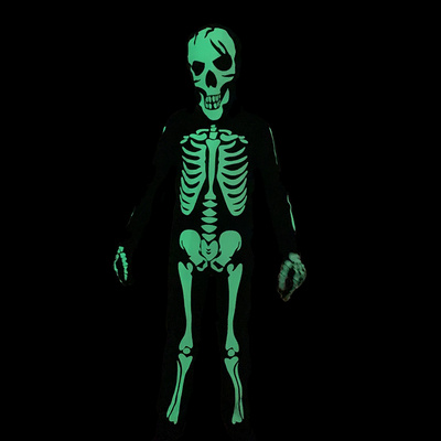 Child Halloween Zombie Bone Skeleton Glow In The Dark Costume Cosplay Jumpsuit Kids Fancy Dress Carnival Theme Party