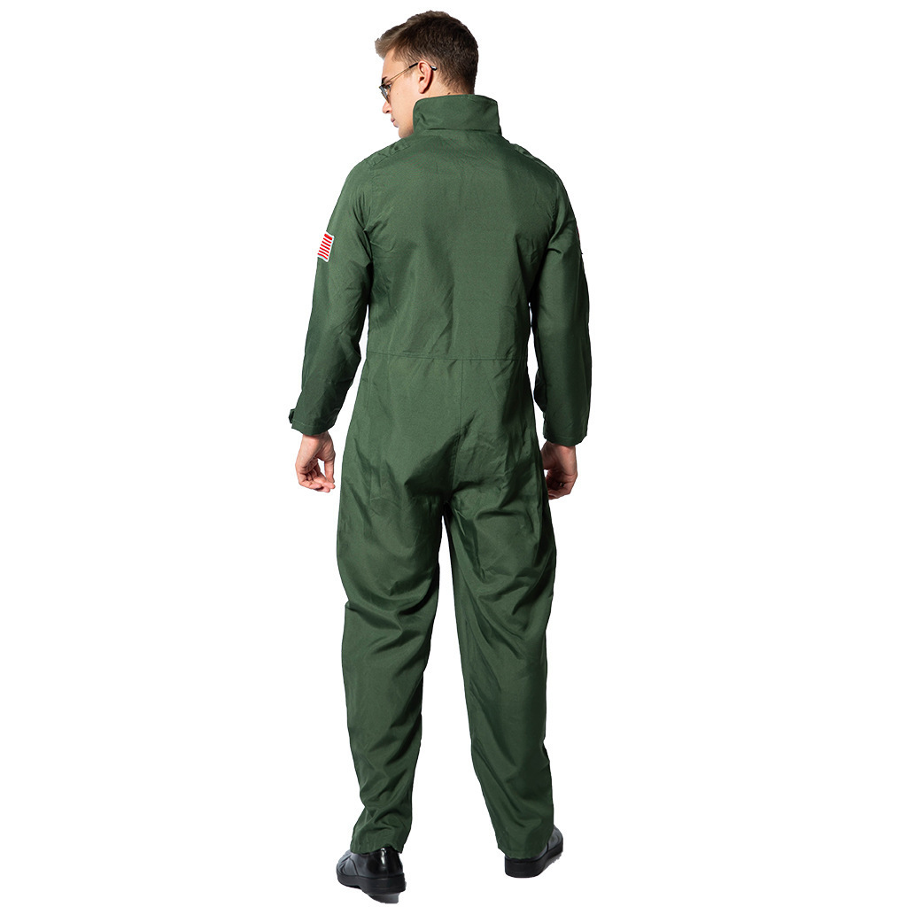 Movie Cosplay American Airforce Uniform Halloween Costumes For Men Adult Army Green Cos Pilot Jumpsuit