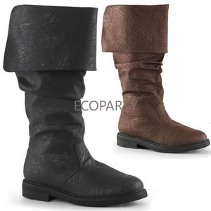 Drop ship Medieval Leather Boots Jack Half Haddock Shoes Footwear Pirate Warrior Vintage Jackboot Adult Men