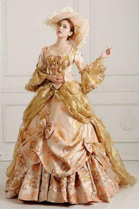 1pc custom made  Victorian Medieval Renaissance Costume Dress Marie Antoinette Theater Gown New