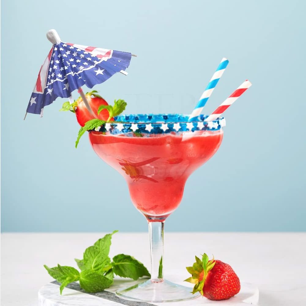 American Flag Drinking Umbrella Fruit Toothpicks Cupcake Topper Sticks