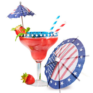 American Flag Drinking Umbrella Fruit Toothpicks Cupcake Topper Sticks