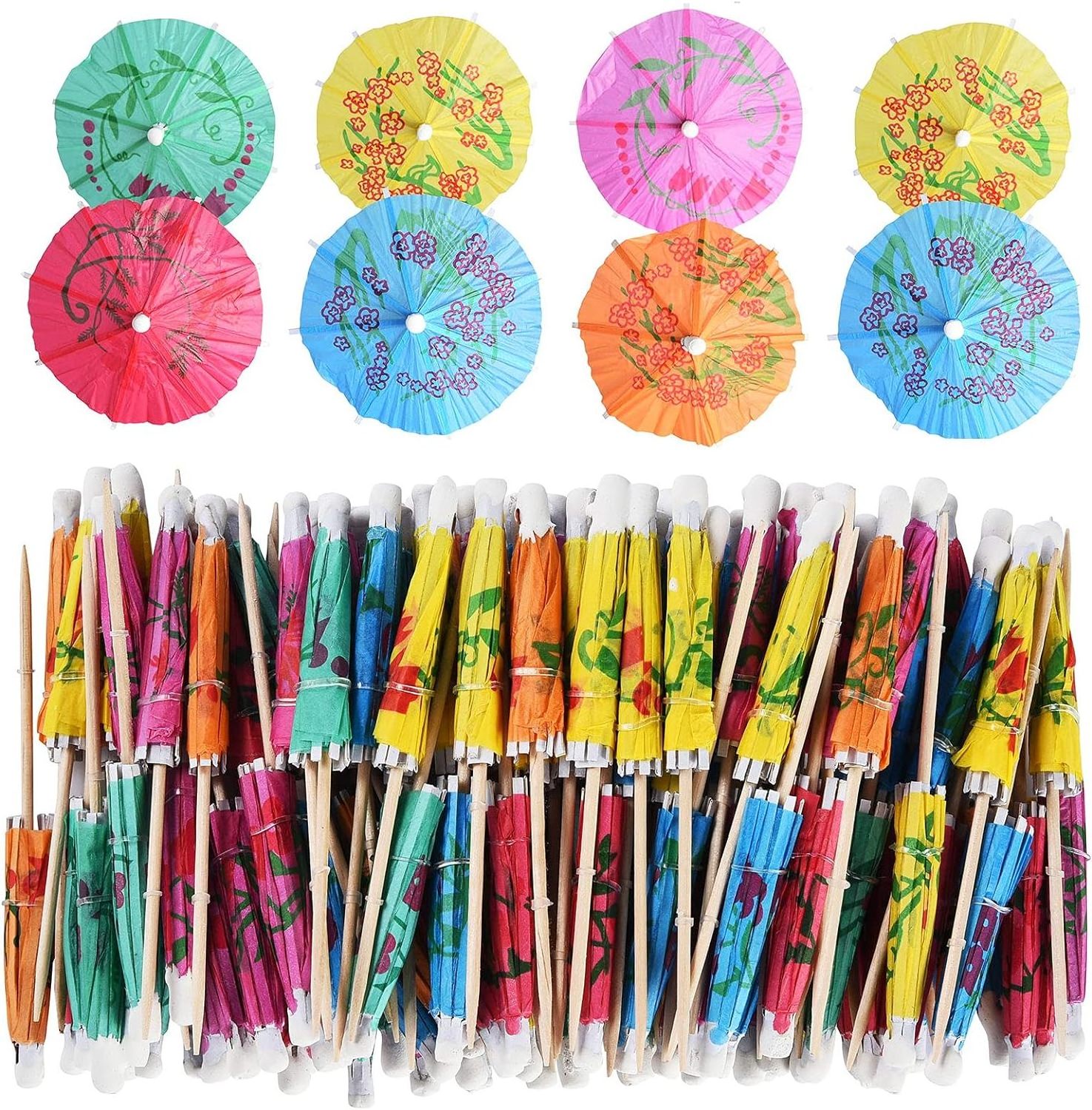 Disposable bamboo umbrella pick cocktail decorative toothpick fruit pick for hotel restaurant