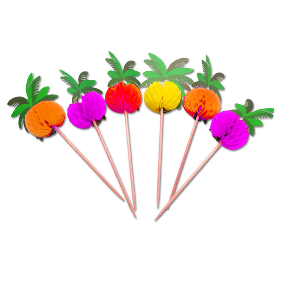 Wholesale Mixed Pack Disposable Wooden Decorative Umbrella Picks Fireworks Food Picks Decor Party Picks