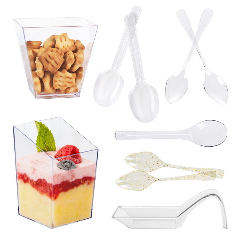 small plastic dessert cups clear plastic tumbler cups PS material appetizers cup great for desserts puddings mousse jello shots