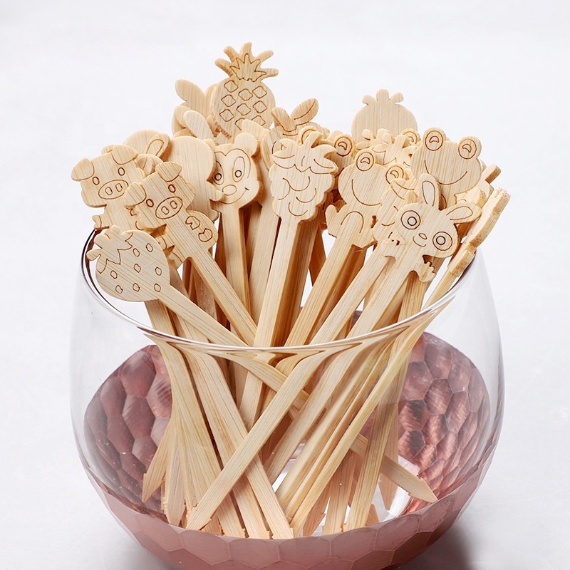 Wholesaler Bamboo Fruit Cake Fork Individually Packaged Small Fork Disposable Fruit Picks