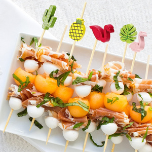 Disposable Decoration Party bbq Dessert Cocktail Food Fruit Bamboo Skewers Pick stick