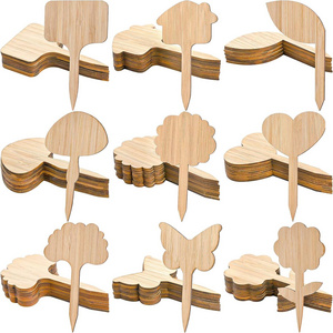 9 Styles Bamboo Plant Labels Cute Plant Tags Garden Markers Wooden Garden Labels for Seeds Herbs Vegetables Gifts