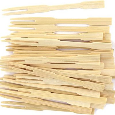 Top Quality Bamboo Wooden Fruit Fork Food Picks Forks