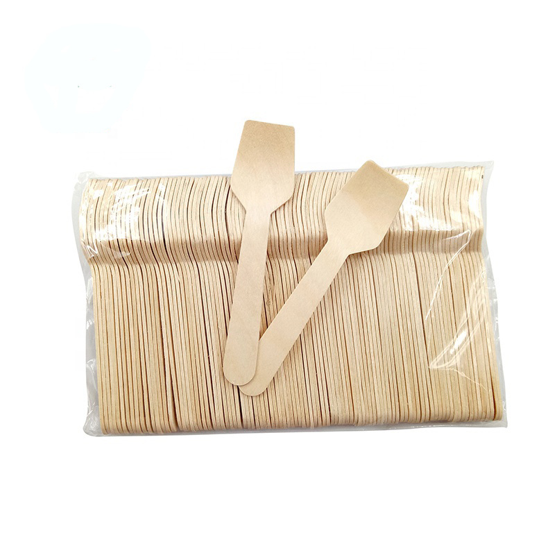 Eco- Friendly Biodegradable Disposable Natural Wooden Spoon Scoop