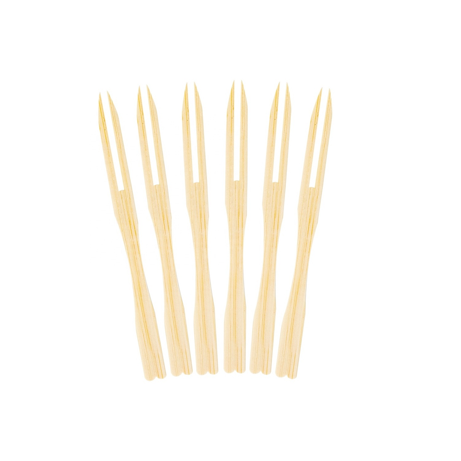 Wholesaler Bamboo Fruit Cake Fork Individually Packaged Small Fork Disposable Fruit Picks