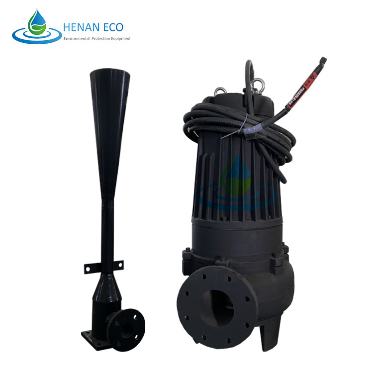 Submersible Venturi jet injector used for anaerobic pond water treatment.