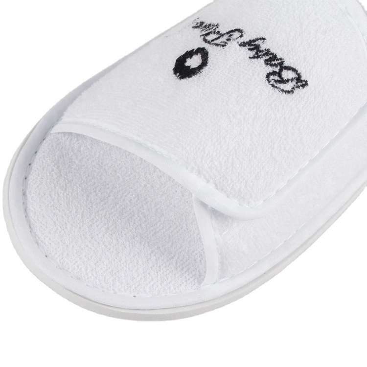 100 cotton cheap wholesale open toe slippers for spa