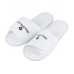 100 cotton cheap wholesale open toe slippers for spa