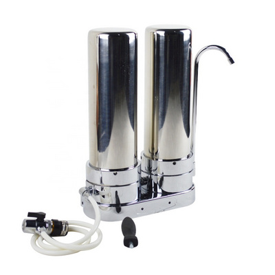 High Quality  2 stage Stainless Steel Water Filter for kitchen faucet/Famous double stage Countertop Water Purifier