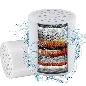 Replacement shower filter cartridge water filter 10 stage filtration mixed media 15stage  single shower filter cartridge