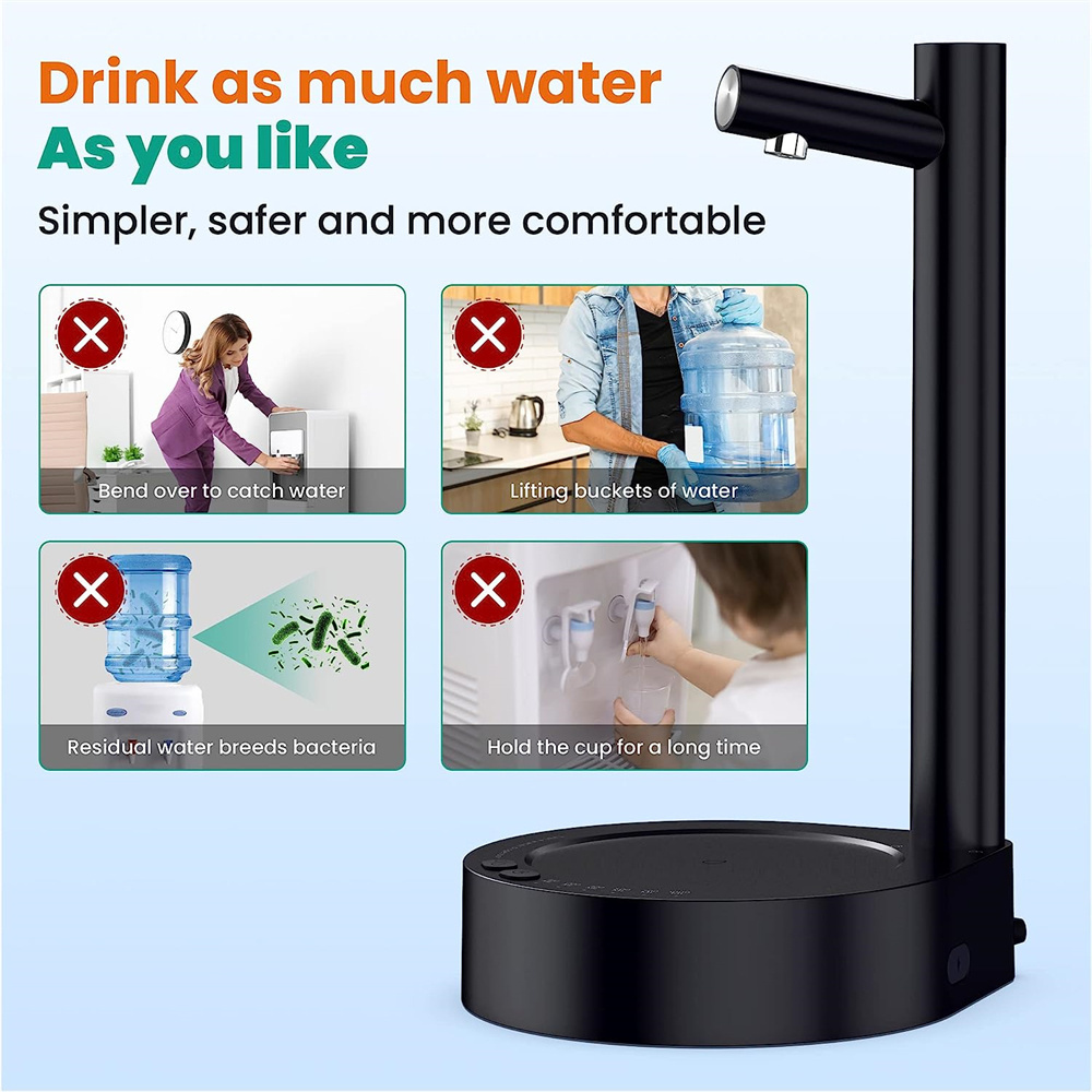 USB Table Water Dispenser Pump for 5 Gallon Bottle Desktop Bedside Smart Portable Desk Water Dispenser