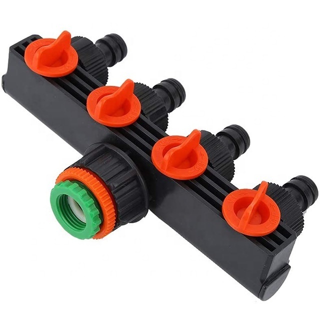 4 Way Garden Hose Valve Splitter Heavy Duty Faucet Manifold Fitting for Drip Irrigation Tap End Garden Water Hose Splitter