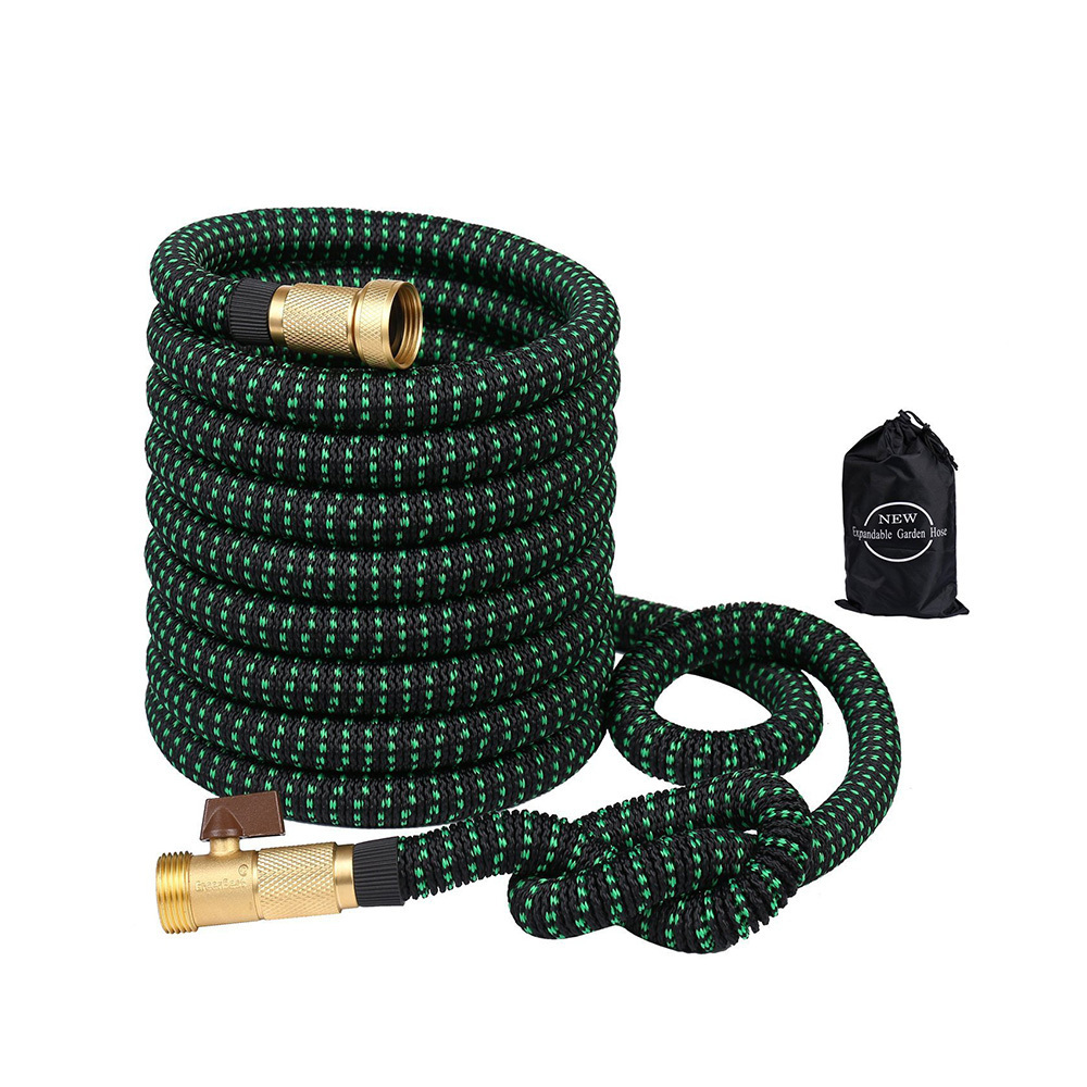 Soft Car Wash Hose Set 100ft Heavy Duty Brass Fitting 3750D Shrink Magic Garden Hose Expandable Garden Water Hose