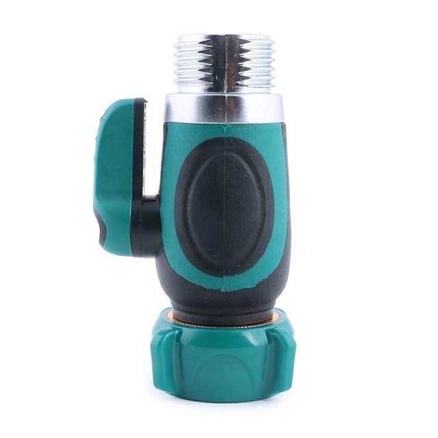 1 Way Metal Garden Hose Connector, Water Splitter Shut Off Valve with Easy Turn Control