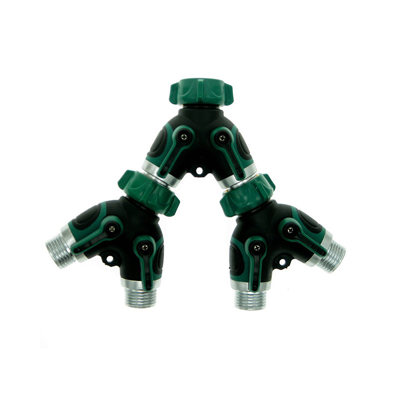 Garden 2 way Water Hose Splitter Valve Irrigation Hose Tap Water Pipe Splitter Connector