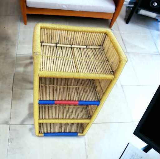 Traditionally Decorative Unique wicker Bamboo Cane Shelves Multi Functional Storage Cabinets For Keeping Belongings