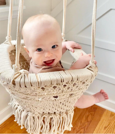 Best Price Handmade Hanging Macrame Hammock Cotton Rope  Chair Cotton Cord Chair Swing For Baby Indoor Decoration Swing Chair