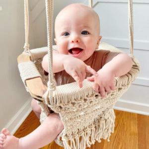 Wholesale Handmade Macrame Baby Swing Chair Outdoor Garden Home Luxury Baby Swing Hammock Chair For Kids Children Bed Rocker