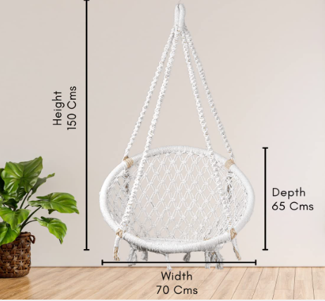 Best Outdoor Garden Single Seater  Rattan Swing  Chair  Hammock Hanging Swing Chair Cotton Rope Macrame Hanging Chair