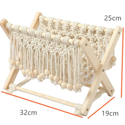 Latest Price Slim Premium Quality Hand Woven Boho Decor Magazine Organizer Cotton Woven Magazine Books Newspapers Holder Storage