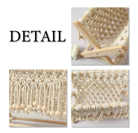 Best Price Lovely Folding Home Decors Handmade Woven Rack Macrame Magazine Books Newspapers Holder