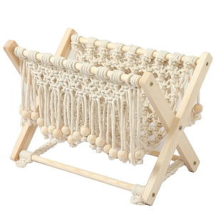 Best Price Lovely Folding Home Decors Handmade Woven Rack Macrame Magazine Books Newspapers Holder