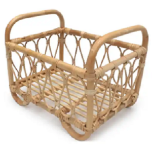 Toddlers Pretend Teddy Toys Doll Miniature Handcrafted Rattan Doll Furniture  Baby Doll Cribs Cradle Wholesale Price