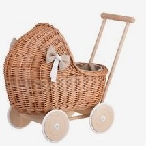 2023 Best Selling Rattan Doll Carriage Prams Handmade Kid Toys Small Stroller For Doll Teddies Baby Stroller Baby Carrier Walker