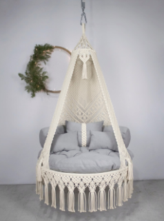 Best Price Macrame Lovely Simple Designer Newborn Sleeping Baby Oval Shape Bamboo Rattan Swing Jhula  Bassinet Cradle  for Baby