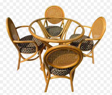 European style luxury large creation handicraft living room furniture set Bamboo Dining chairs and table beach balcony