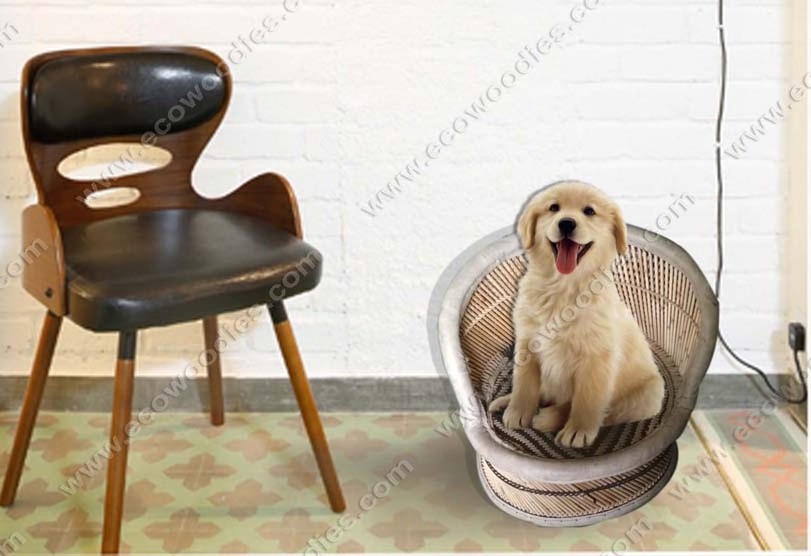 Best Selling vintage hand woven eco friendly pet dog cat animal sitting bamboo cane bed sofa chair accessories wholesale price