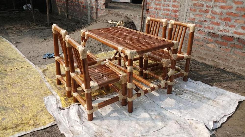 Hot Sales Indian Style Bamboo Dining Chair For Hotel Pubs Open Restaurant from Eastern India Assam Authentic Bamboo Product