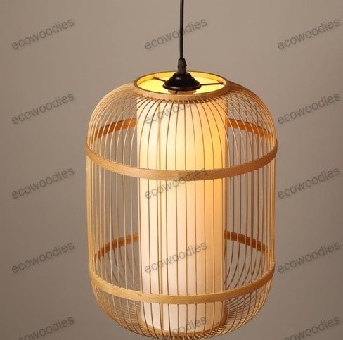 Art & Craft Handmade Eco-Friendly Bamboo Cane Rattan Wicker Hanging Lampshade Woven Chandelier Shape Ceiling Light Shade