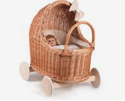 Luxury Baby Doll Stroller Rattan Doll Pram Toys Stroller Push Pull Baby Toys Doll Stroller Baby Toy