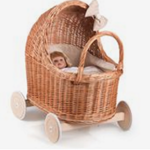 Luxury Baby Doll Stroller Rattan Doll Pram Toys Stroller Push Pull Baby Toys Doll Stroller Baby Toy