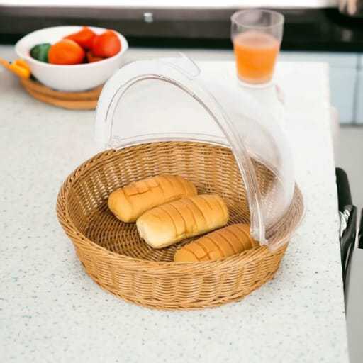 Cheap Rattan Basket Tray Rectangle Woven Bread Rattan Serving Tray Fruit Trays Small Size Storage Basket With Lid Plastic