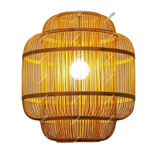 Design Style Bamboo Lighting For Home Vintage Steampunk Lamp Hemp Rope Farmhouse Chandeliers Creative Rattan Pendant Light